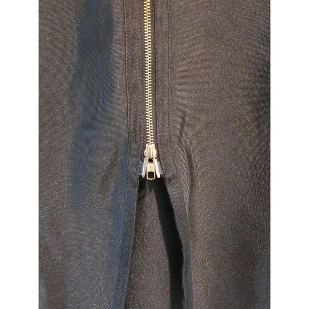 L Black Knee-Length Pencil Skirt‎ Front Slit Career Closet Staple Mobwife Spring